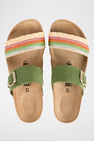 Mules en nubuck Vert clair
