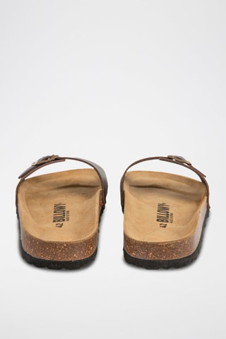 Mules en cuir Marron foncé