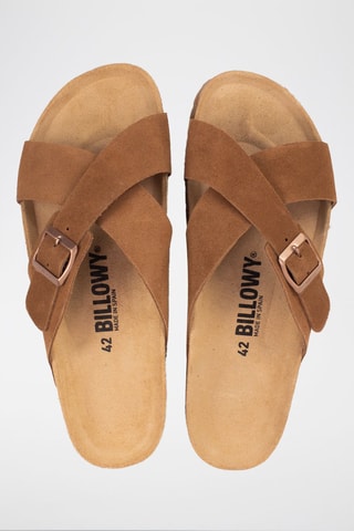 Mules en nubuck Camel