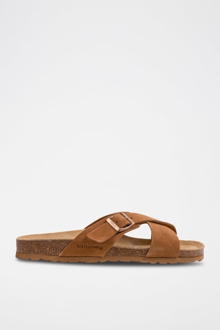 Mules en nubuck Camel