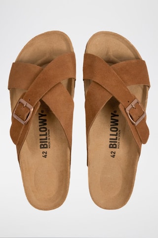 Mules en nubuck Camel