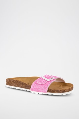 Mules en cuir Rosso Fuchsia