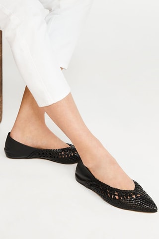 Ballerines en cuir - Noir