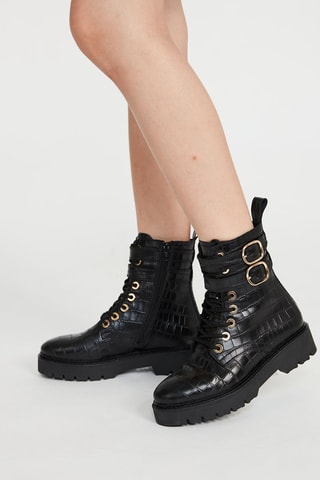 Bottines en cuir - Noir