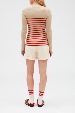 Pull - Rouge et beige
