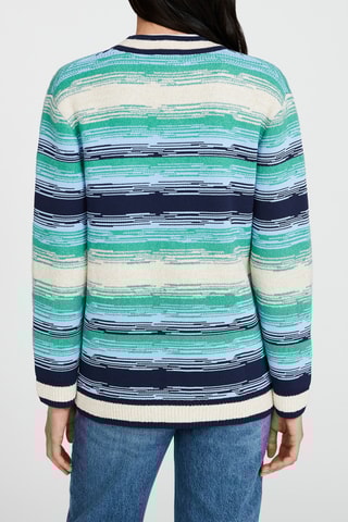 Gilet - Ecru et turquoise