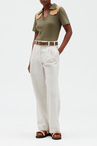 Pantalon à pinces large - Blanc