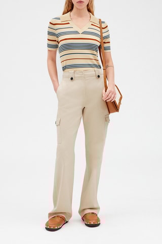Pantalon cargo large - Beige