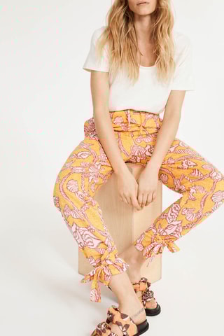 Pantalon casual - Orange et rose