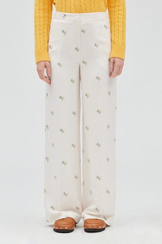 Pantalon droit en lin - Blanc