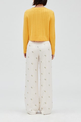Pantalon droit en lin - Blanc