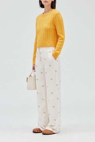 Pantalon droit en lin - Blanc