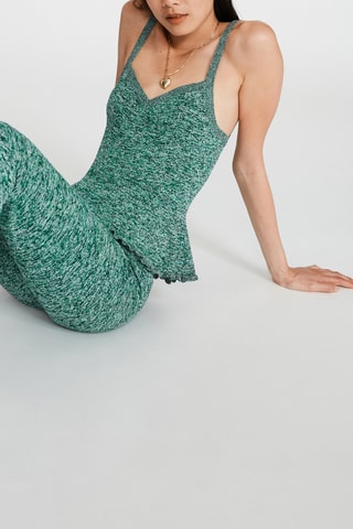 Jogging taille haute - Vert chiné