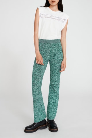 Jogging taille haute - Vert chiné