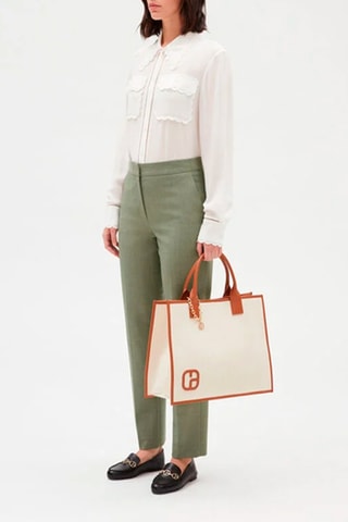 Pantalon droit en lin - Vert