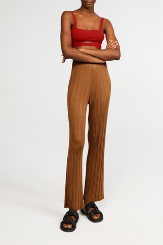 Pantalon bootcut - Camel