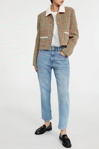 Veste - Ecru et rouge