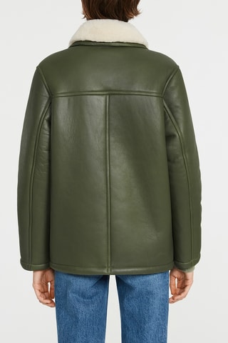 Veste en cuir de mouton - Kaki