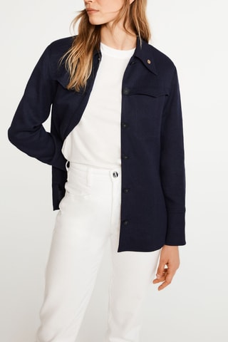 Surchemise en lin - Bleu marine