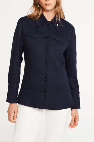 Surchemise en lin - Bleu marine