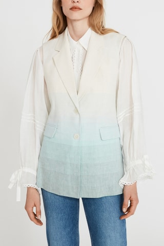 Blazer sans manches en lin - Ecru