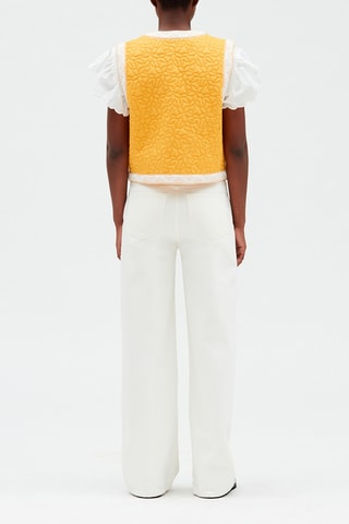 Veste sans manches. - Blanc et jaune
