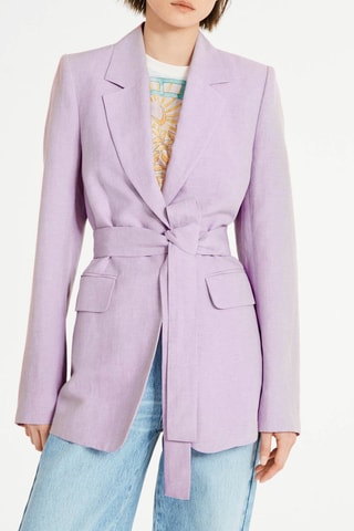 Veste longue en lin - Violet