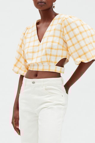 Top - Blanc et jaune