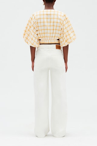 Top - Blanc et jaune