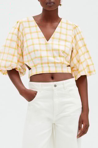 Top - Blanc et jaune