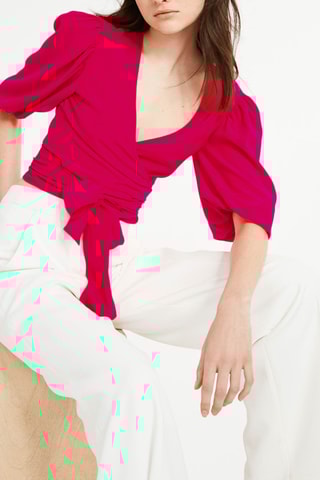 Crop top en soie - Fuchsia