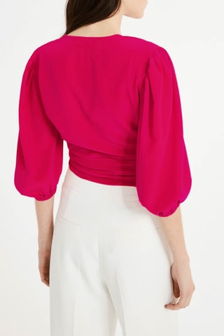 Crop top en soie - Fuchsia
