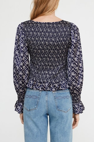 Top - Bleu marine et blanc