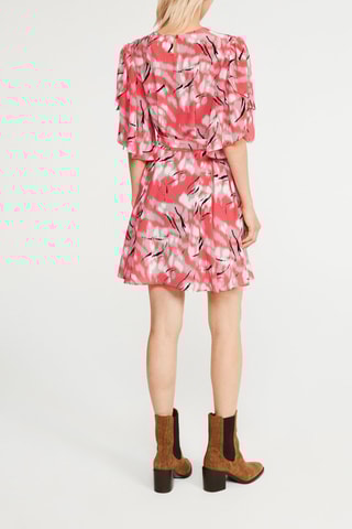 Robe patineuse en soie - Rose et gris