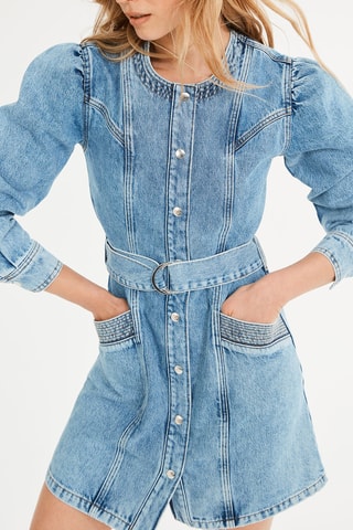 Robe chemise en jean - Bleu