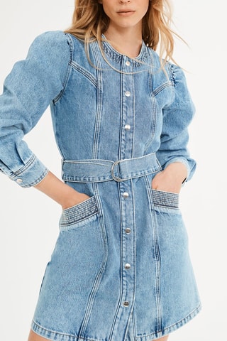 Robe chemise en jean - Bleu