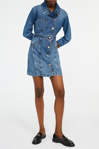 Robe droite en jean - Bleu 