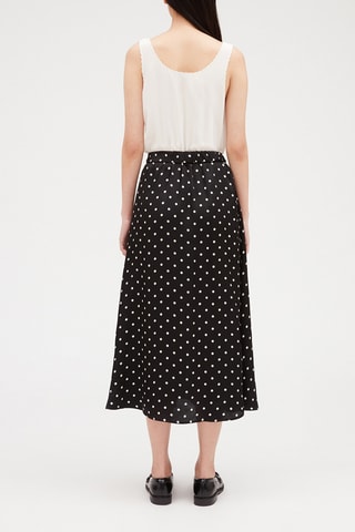 Robe trompe-l'œil mi-longue - Noir et blanc