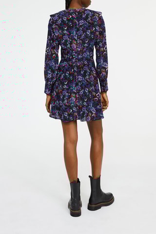Robe patineuse en soie - Noir et violet