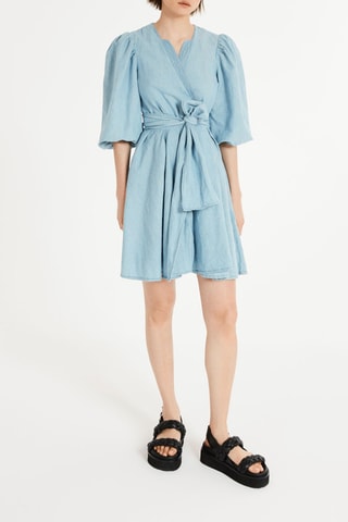 Robe portefeuille en jean - Bleu