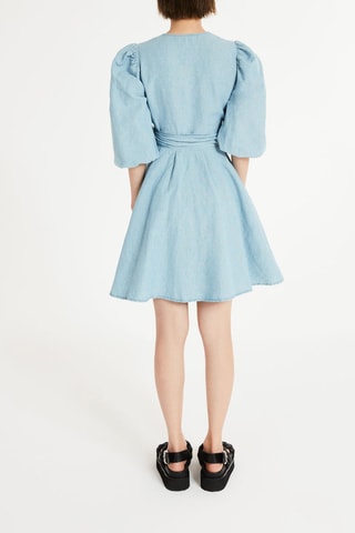 Robe portefeuille en jean - Bleu
