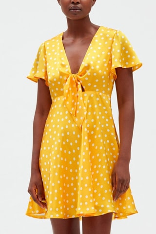 Robe nouée en soie - Jaune