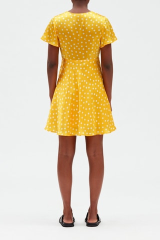 Robe nouée en soie - Jaune