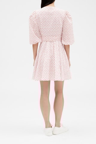 Vestido curto - Branco e rosa
