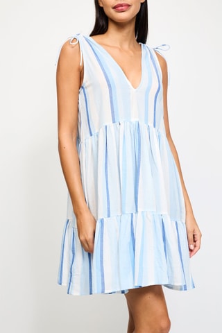 Robe courte - Bleu et blanc