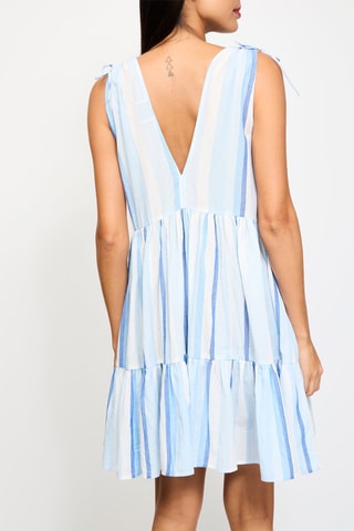 Robe courte - Bleu et blanc