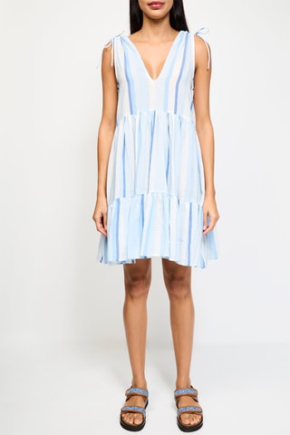 Robe courte - Bleu et blanc