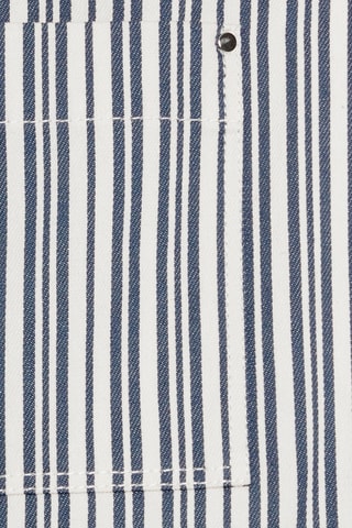Robe courte salopette - Blanc et bleu