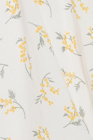 Robe mi-longue asymétrique - Blanc et jaune