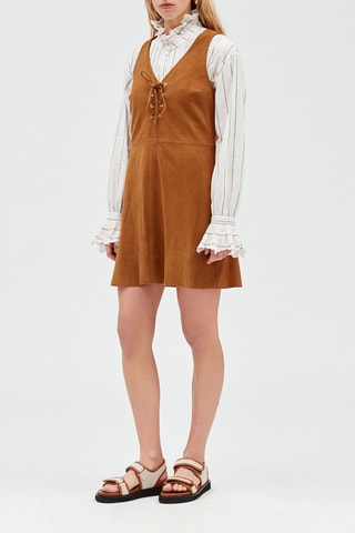 Robe courte en nubuck - Camel